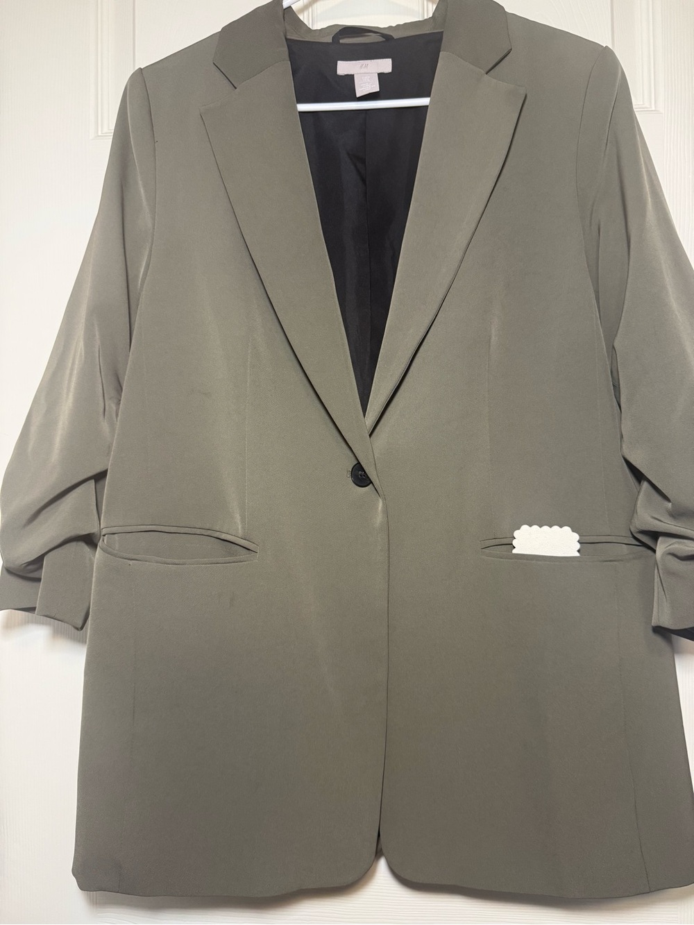 H&M Olive Green Single-Button Blazer - Picture 4 of 6